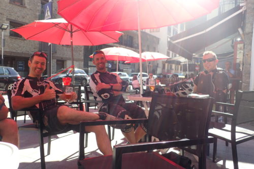 Post ride chilling with a beer enduro mountain biking andorra