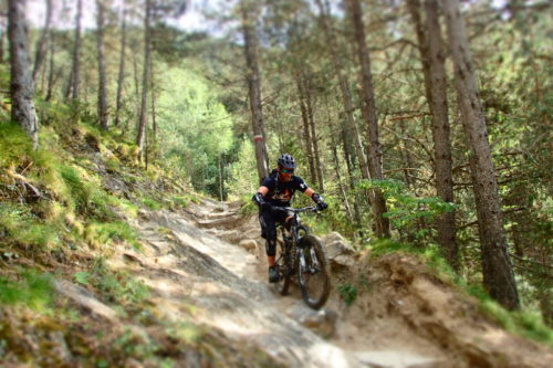 Rock staircase on OCD Trail enduro mountain biking andorra